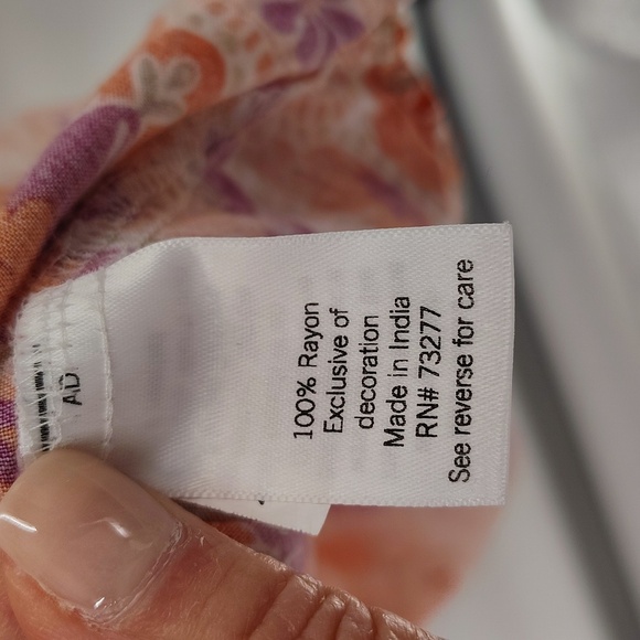 Croft & Barrow Pullover Blouse Size 2X Orange and Purple Print Sleeveless - Picture 6 of 8